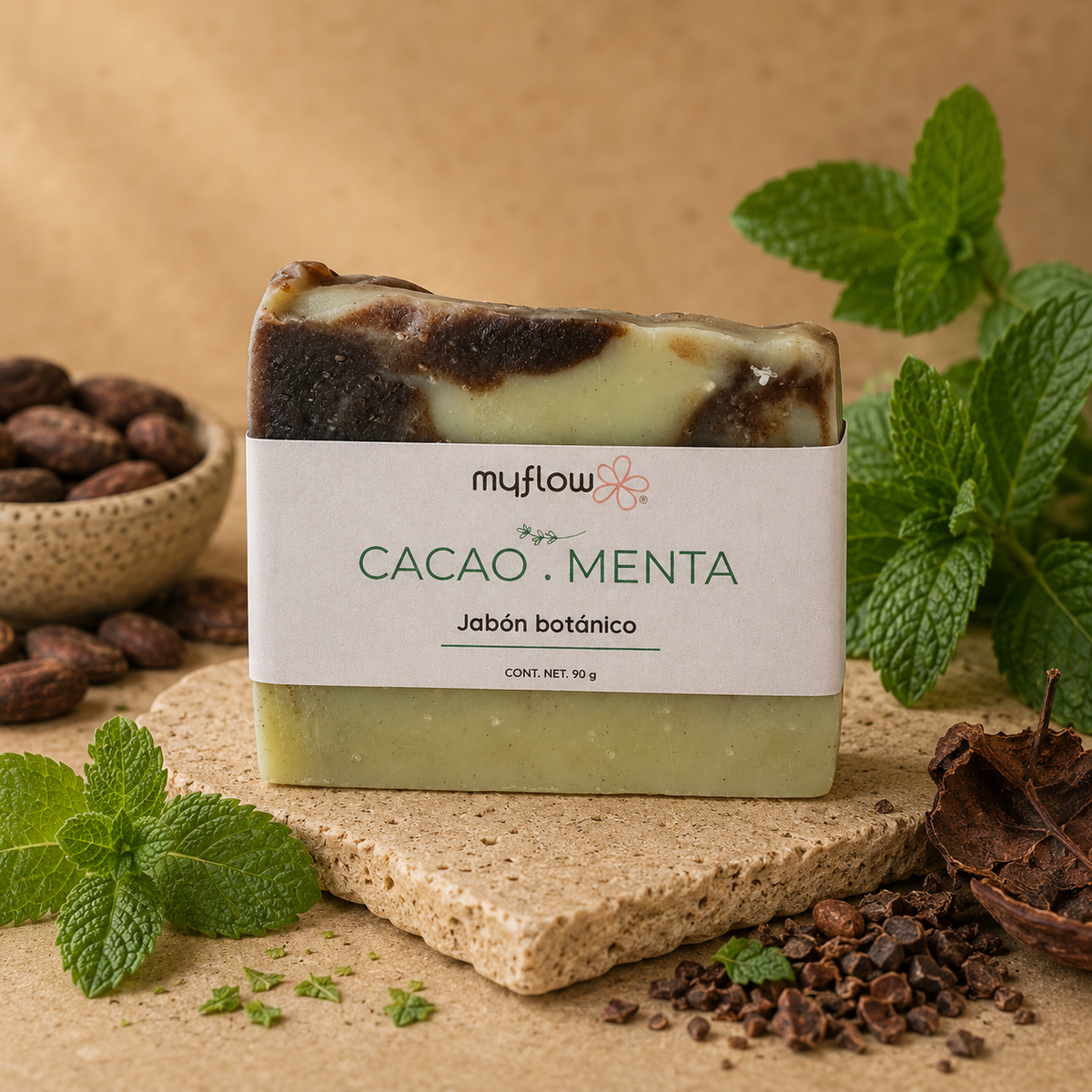 Jabón Botánico Cacao & Menta