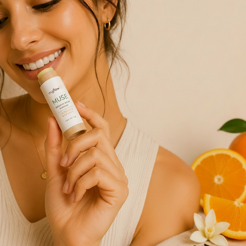 Muse | Bálsamo labial botánico naranja & vainilla